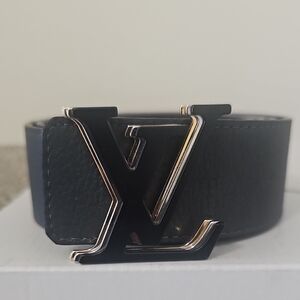 Louis Vuitton Black Belt with Iconic Logo